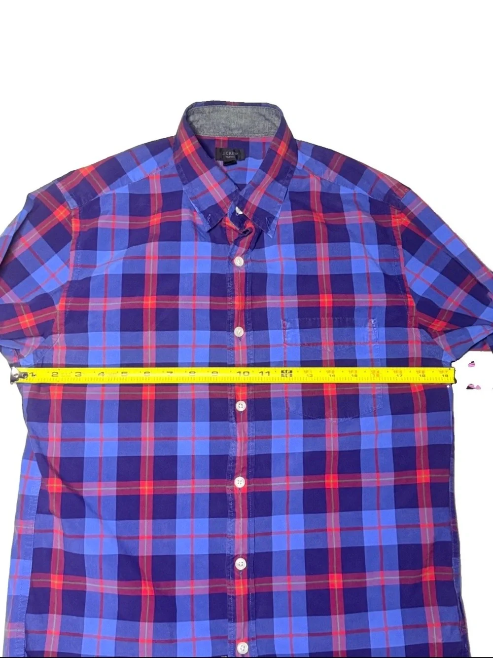 J. Crew Blue and Red Plaid Button-Down Shirt